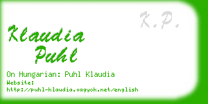 klaudia puhl business card